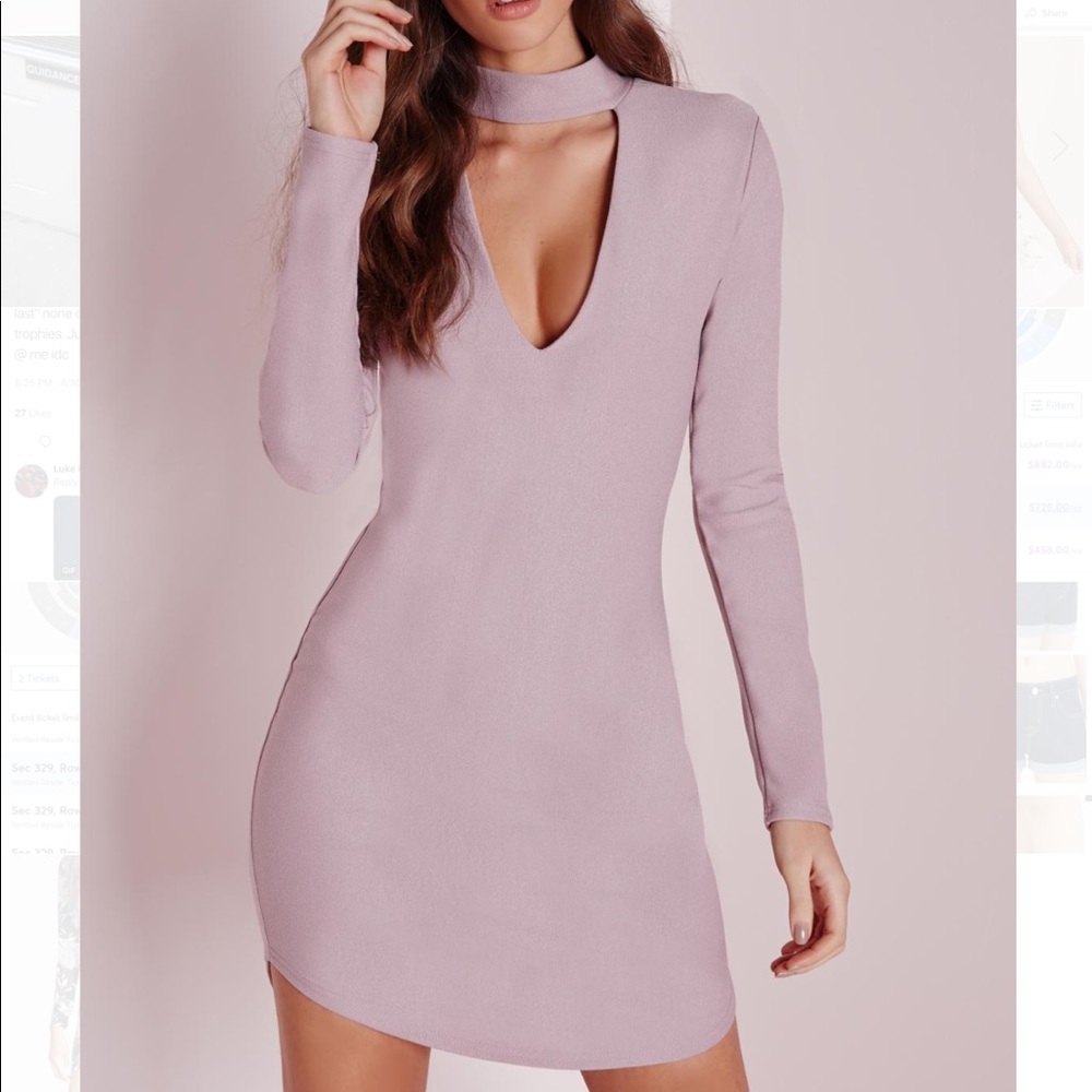 Missguided Mauve Dress with Choker NWT